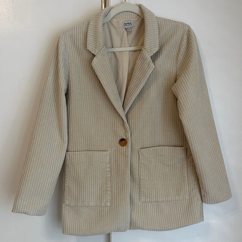 Rhythm Beige Corduroy Blazer
